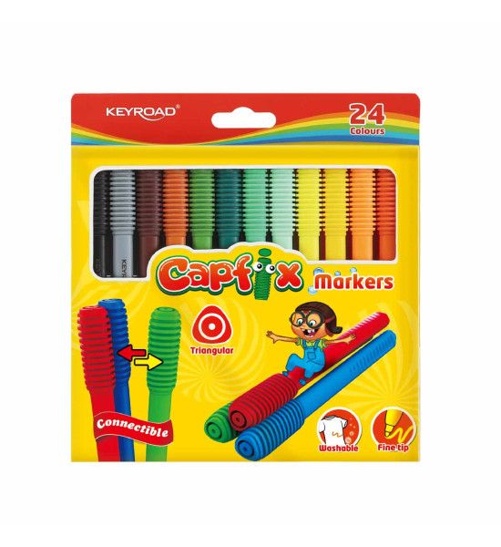 Marcadores Escolares, Capfix, Caja x 24 Colores